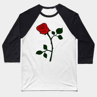 Single Red Rose - Simple Illustration Baseball T-Shirt